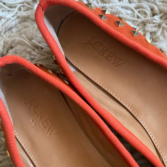 J. Crew Factory Suede Studded Classic Slip On Flats Women’s Orange, 6.5 - Picture 6 of 9